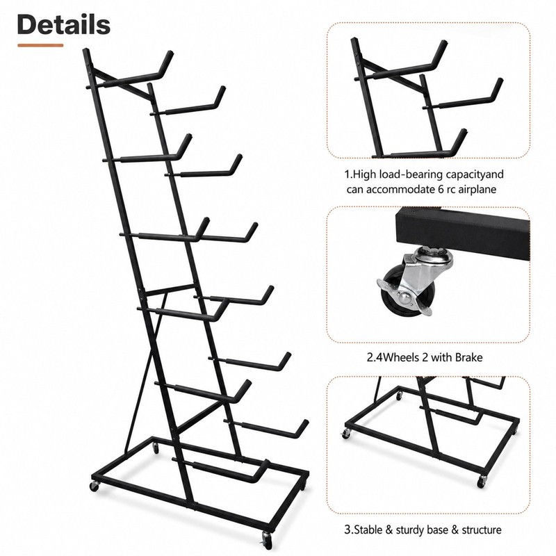 RC Airplane Storage Rack 6Tiers, Display Stand Model Airplane Stand