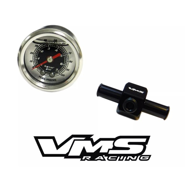 Unbranded 0-100 PSI RACING FUEL PRESSURE GAUGE & 3/8" INLINE