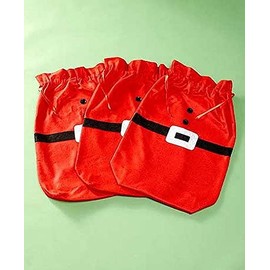 Set of 3 Large Fabric Santa Sacks