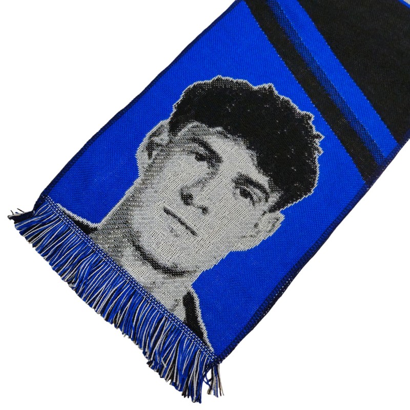 Inter, Sciarpa Jacquard dedicata al giocatore Alessandro Bastoni, 100% Acrilico,