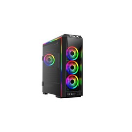 GAMDIAS E-ATX Mid-Tower Gaming PC Case with 3X 120mm ARGB Fans, Tempered Glass Side Panel, Swing Door, PSU Shroud, ATX Support, Desktop Computer Case for RGB Builds TALOS P1A