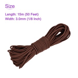 DMiotech 1/8 Inch Shock Cord, 50 Feet Brown Bungee Cord Tent Pole Shock Cord Round Elastic Kayak Rope Stretch String Marine Grade Heavy Polyester for DIY Projects Tie Downs
