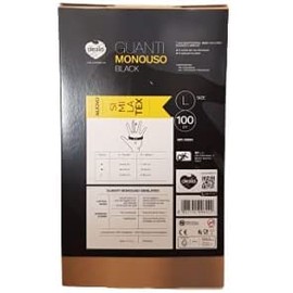 Dealo - GLOVES 100 PCS DISPOSABLE SIMILATEX NO LATEX NO TALCO CERTIFIED DPI Category 1 EN420:2003+A1 2009 for contact with food (L, Black)