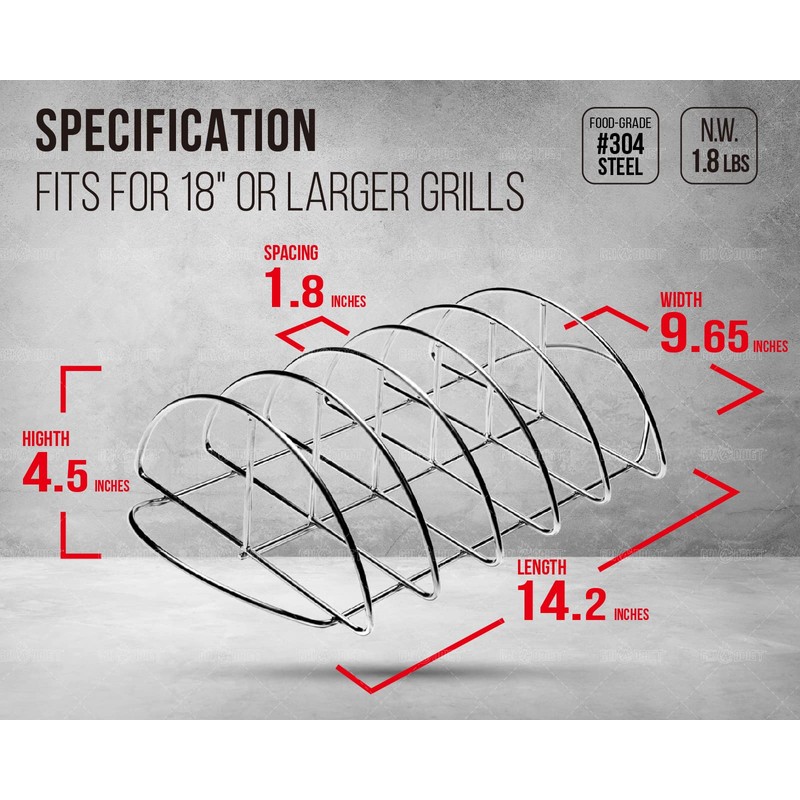 BBQ Rib Racks for Smoking, Classic Joe, BGE Grill Expander