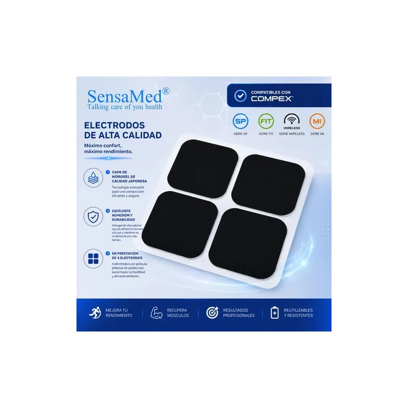 8 Electrodos Parches Pads 5x5 Snap Compatible Con Compex Color