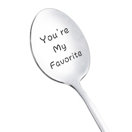 Anniversary Birthday Gifts for Husband Wife You're My Favorite Gifts Spoon for Boyfriend Girlfriend Christmas Valentines Day Gifts for Couple Gifts for Him Her Coffee Tea Spoons
