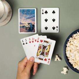 Lantern Press Martha's Vineyard, Massachusetts, Wake Up! Surf's Up!, Surfers on Beach (52 Playing Cards, Poker Size Card Deck with Jokers)