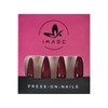 24pcs Dark Burgundy Press On Fake Nails Medium Long Stiletto