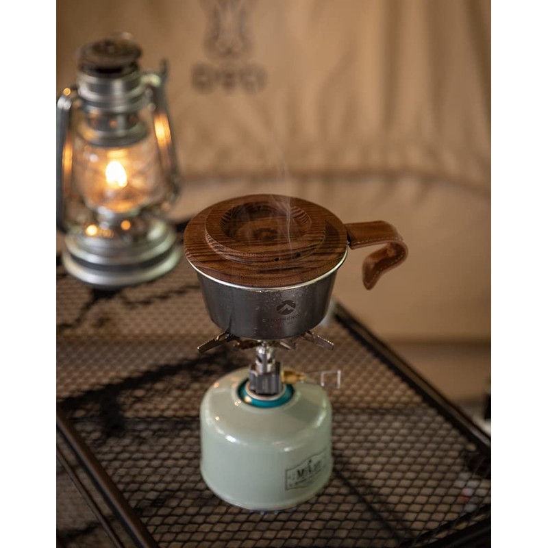 CAMPING MOON S-MG-2P Shela Cup Lid Walnut Solid Wood Coaster