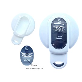 Nordecco Metallic Shiny Hard Plastic Protective Case Cover for Mini Keyless Smart Keychain Compatible with Mini 2014-20 Hatch Cabrio Coupe CountryMan PaceMan ClubMan F54/F55 56 57 60 R60/61 (White)