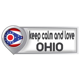 Customola - Keep Calm and Love Ohio State Flag Sticker Bumber Sticker Decal - 4 x 11.5 inc.