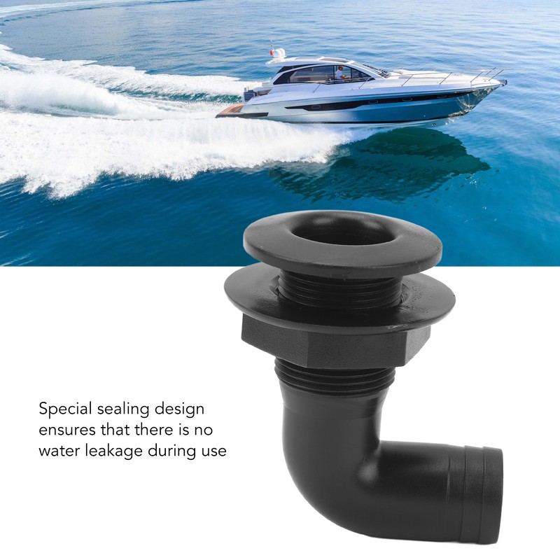 Marine Thru Hull Connector Leakproof Ergonomic Reliable Rugged 90° Thru