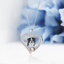 CVRAVO Bernese Mountain Dog Gifts 925 Sterling Silver Dog Necklace Cute Animal Jewelry Gifts for Women