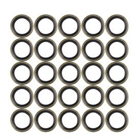 X AUTOHAUX 25pcs M10 Bronze Tone Car Engine Oil Drain Crush Flat Bonded Washer Gaskets