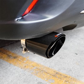 FAIJUNBEN 3-inch exhaust port, 3-inch intake, 4-inch outlet, all-black carbon fiber ports, stainless steel black coated exhaust tips