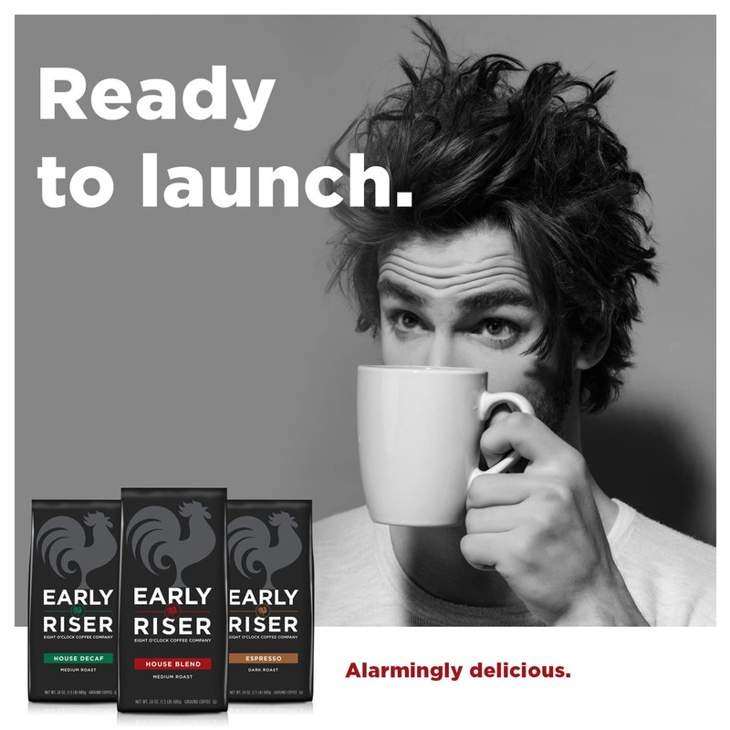 Early Riser House Decaf Ground Coffee, 22 Ounce