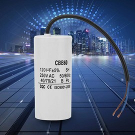 ViaGasaFamido 250V AC 120uF 50/60Hz Driving Capacitor with Lead Wire for Motor Capacitor CBB60 Motor Capacitor