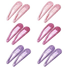 Glitter Hair Snap Clips - Metal Hair Clips Colourful Glitter Sequins Hair Clips Hair Styling Accessories for Toddlers Children Girls Women