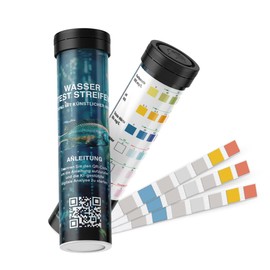 Water Test (6 in 1) with Smartphone Evaluation for Freshwater Aquariums for Freshwater, Fish Pond, Accurate Test of Total Hardness, Carbonate Nitrate, Nitrite, pH