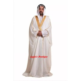 Al Safaa   BISHT CLOAK ARAB DRESS THOBE SAUDI MENS ROBE EID - Navy Blue