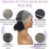 Jerry Curly Bob Wig Human Hair 10 Inch 13x4 Middle