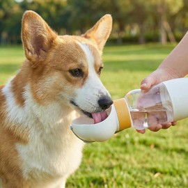 TAKAGI Botella de Agua Portátil para Perros con Comedero Integrado – Dispensador de Agua Sin Fugas para Caminatas, Excursiones, Viajes y Paseos al Aire Libre，350ml