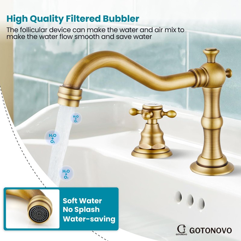 gotonovo Bathroom Faucet 3 Hole 8 Inch Widespread Bathroom Sink
