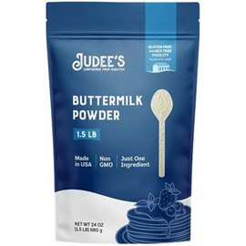 Judee's Gluten Free Buttermilk Powder - Baking Pancakes & Cornbread with Powdered Buttermilk - Gluten Free Shelf-Stable Mix - Reconstitute for Cooking with Powdered Milk - 24 oz, Pack of 1