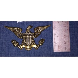 Unbranded Metal Eagle with Sheild 3 1/4 x 1 3/4" Embellishment Antique Gold Color Crafts