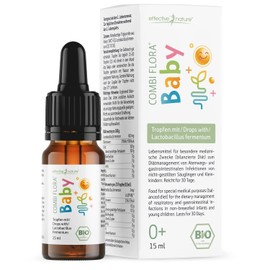 effective nature Combi Flora Baby - 15 ml - Bei Atemwegs- und Magendarminfektionen bei nicht-gestillten Säuglingen und Kleinkindern - Ausreichend für einen Monat - In Bio-Qualität