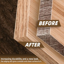 GSCIT Club Red Oak Edge Banding, 7/8 inch x 50ft roll of Veneer Edge Banding Pre-glued Flexible, Wood Tape for Cabinet Repair & Furniture Restoration