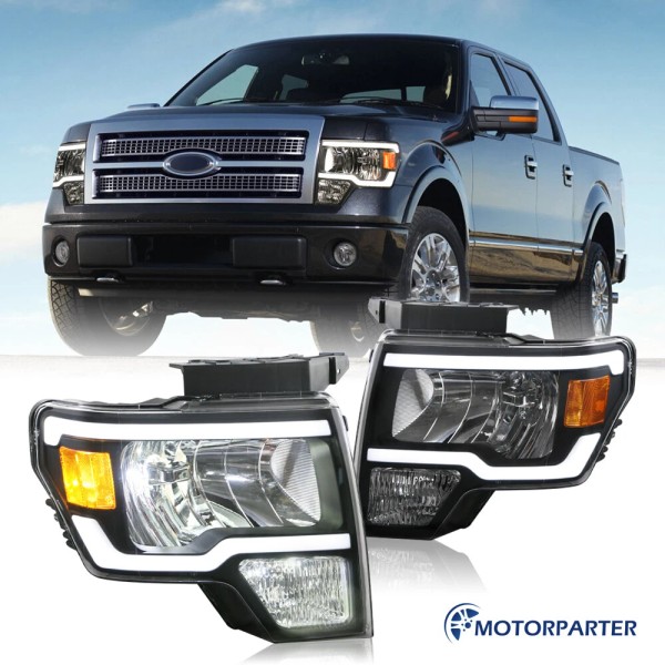 Motorparter For 2009-2014 Ford F-150 F150 Pickup LED DRL Headlights