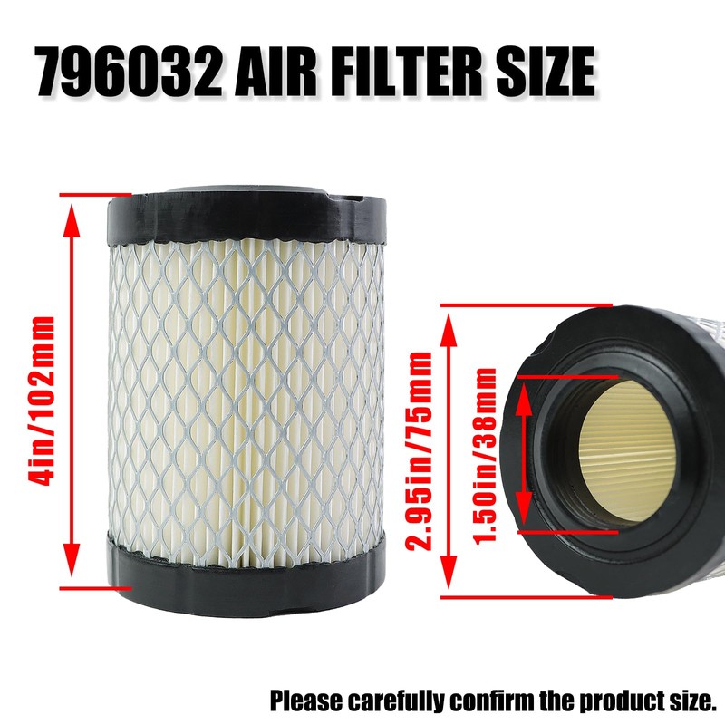 WOTIAN 2pcs 796032 591583 Air Cleaner Filter Compatible with BS