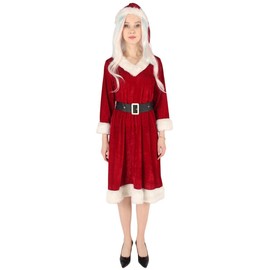 HPO Adult Women's Classic Mrs. Claus Costume Red & White XL
