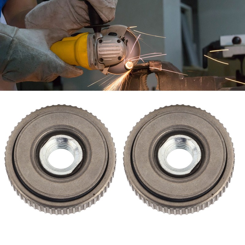 2Pcs Angle Grinder Flange Nut Self Locking M14 50mm Alloy