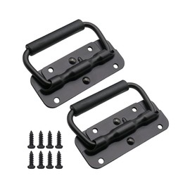 Vasemele Spring-Loaded Crate Handle 2 Pieces Folding Handle 100 mm Folding Handles Carry Handles Hardware Boxes Handle Carry Handle Box Handle Handles Pull with Insulated Rubber Handle Cover for