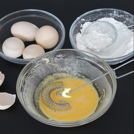 LATRAT Spiral Whisk Stainless Steel Heavy Duty Mini Spring Whisk Sauce Whisk Milk Frother Foam Hand Mixer for Kitchen