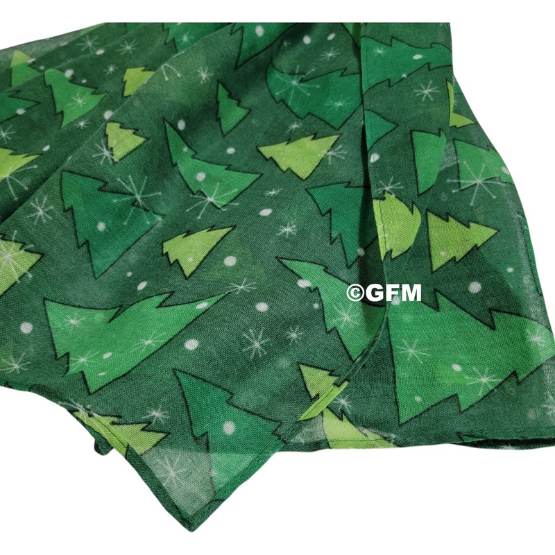 GFM® Women's Christmas Theme Print Scarf (CHRISSCF-3) (Christmas Trees -