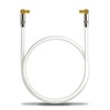 deleyCON TV Cable Plug 90°/Jack 90° Gold-Plated, White