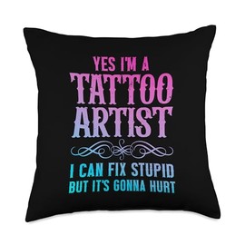 Funny Tattoo Artist Art For Men Women Tattooer Tattoo Artist Throw Pillow