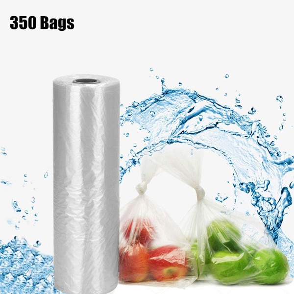 BESTEASY 12" X 20" Plastic Food Storage Bags, 350 Bags/Roll Plastic Produce Bag on a Roll Fruits, Vegetable, Bread, Food Storage Clear Kitchen Bags(1 Roll)