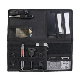 ZIMISI Tactical Molle Car Visor Organizer, 600D Oxford Cloth Truck Visor Molle Panel Sunshade Storage Pouch Holder with Multi-Pocket, Tactical Gear Car Sun Visor Organizer for Most Cars (Black)