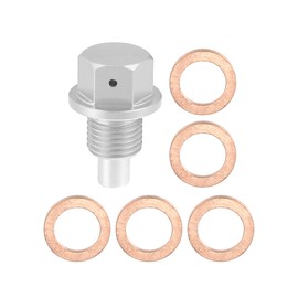 X AUTOHAUX 1 Set M12x1.25 Oil Drain Bolt with 5 Washer for Car Silver Tone