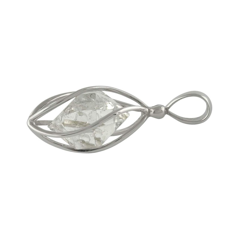Starborn Starborn Herkimer Quartz 925 Sterling Silver Caged Pendant