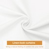 DWCN White Faux Linen Kitchen Curtains, 36 Inch Drop Cafe