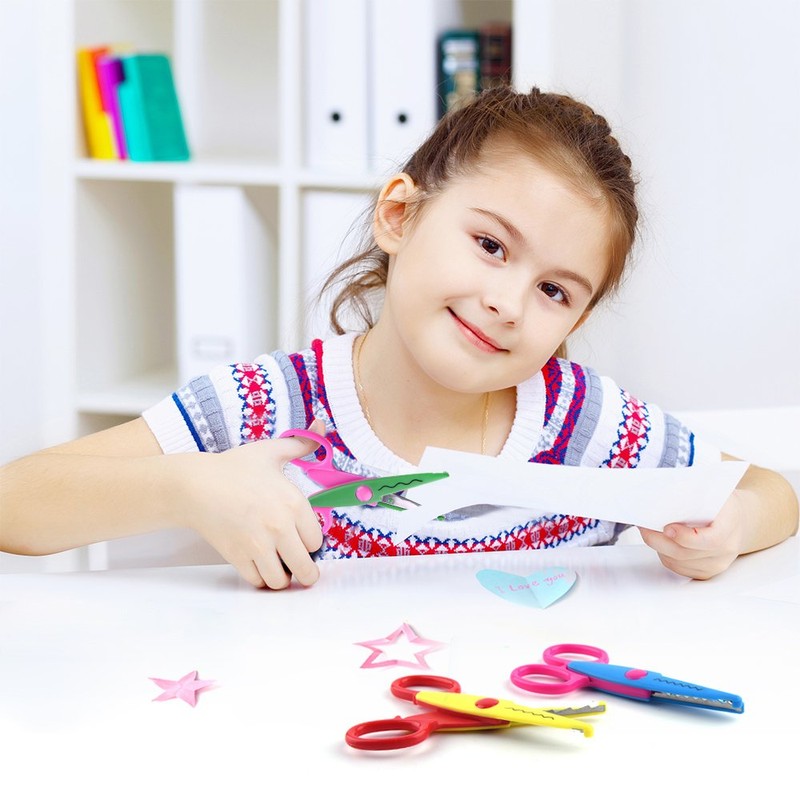 KUUQA 6 Pcs Kids Safety Scissors Art Craft Scissors Set
