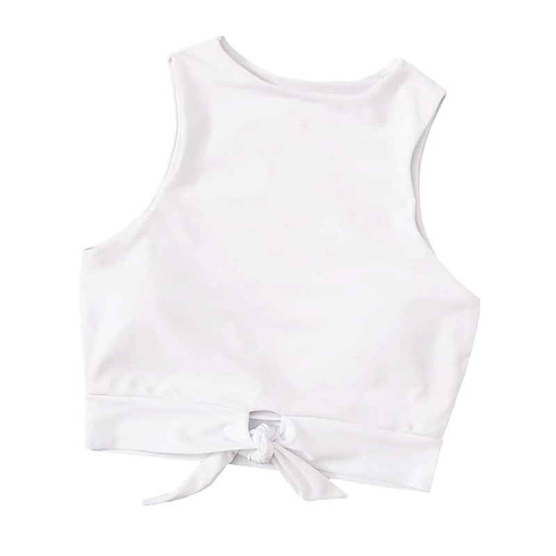 parte superior de bikini para mujer con nudo frontal y