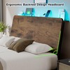Feonase Full Size Bed Frame with Ergonomic Storage Headboard &