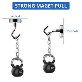 CRLITSIY Magnetic Hooks, 25 kg Hooks Magnetic Hooks Neodymium Magnets Extra Strong 25 mm Magnetic Hooks Punch-Free Pack of 10 Hook Magnets