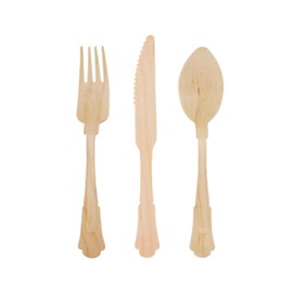 BambooMN Brand - Disposable Fork, Knife, Spoon Set, 10 Pieces